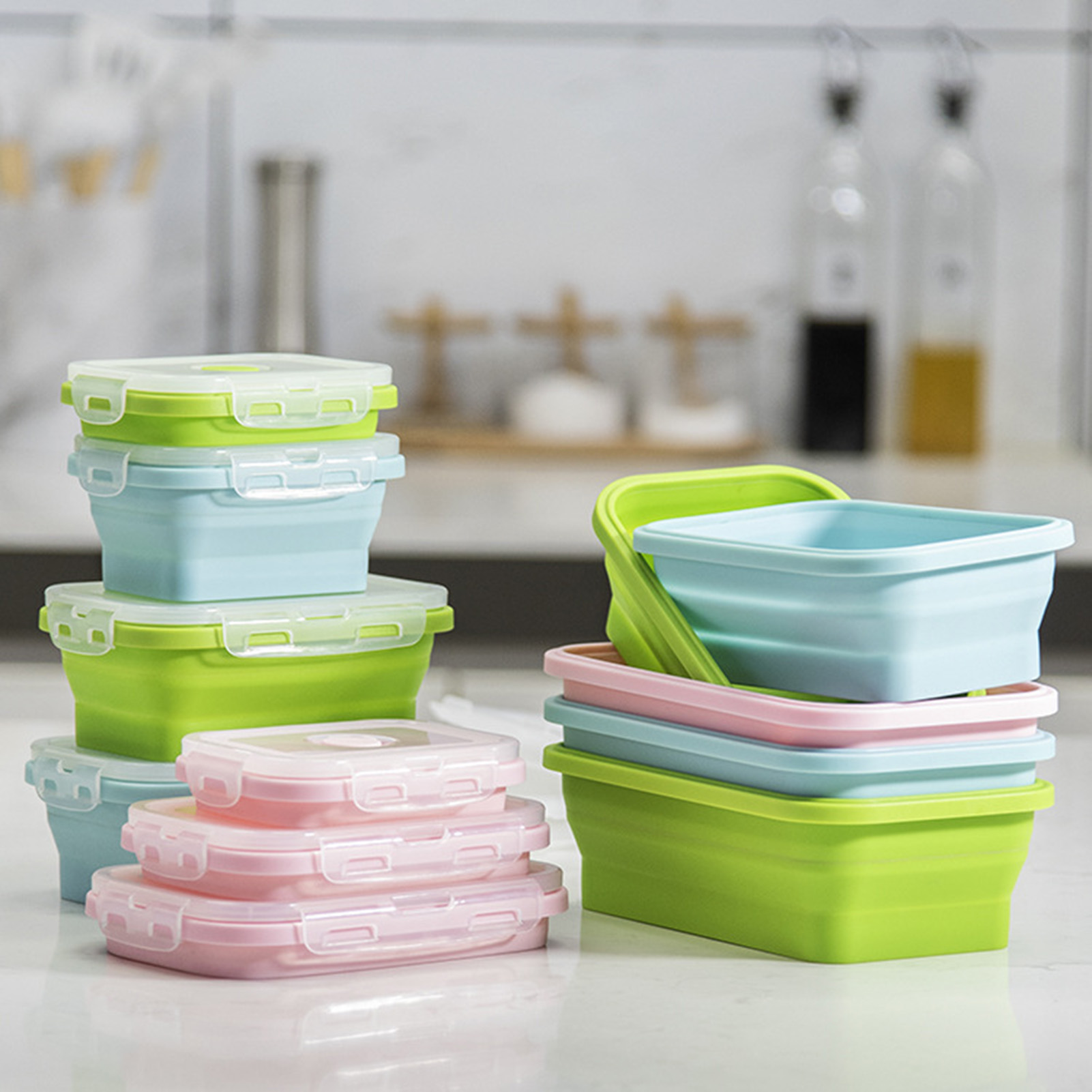 Bento Box - Lonchera de Silicona de Grado Alimenticio,
