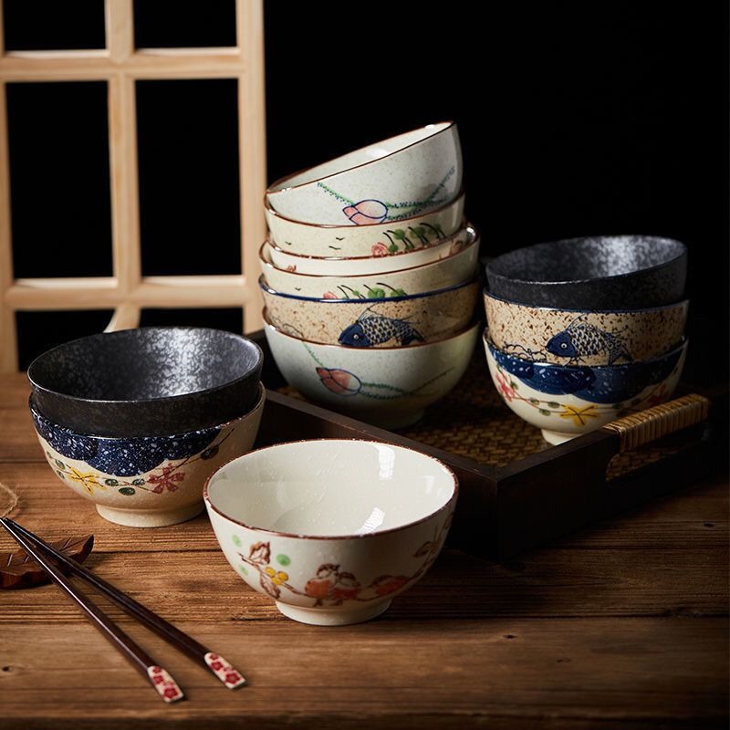 Japanese Pottery - Cuenco de arroz de cerámica de